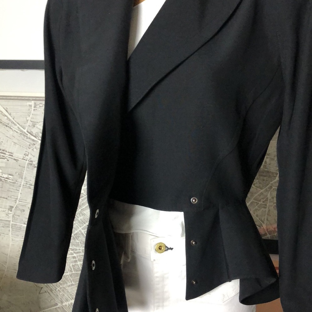 MUGLER Black Women's Tailored Peplum Jacket Size 40 - Picture 14 of 16